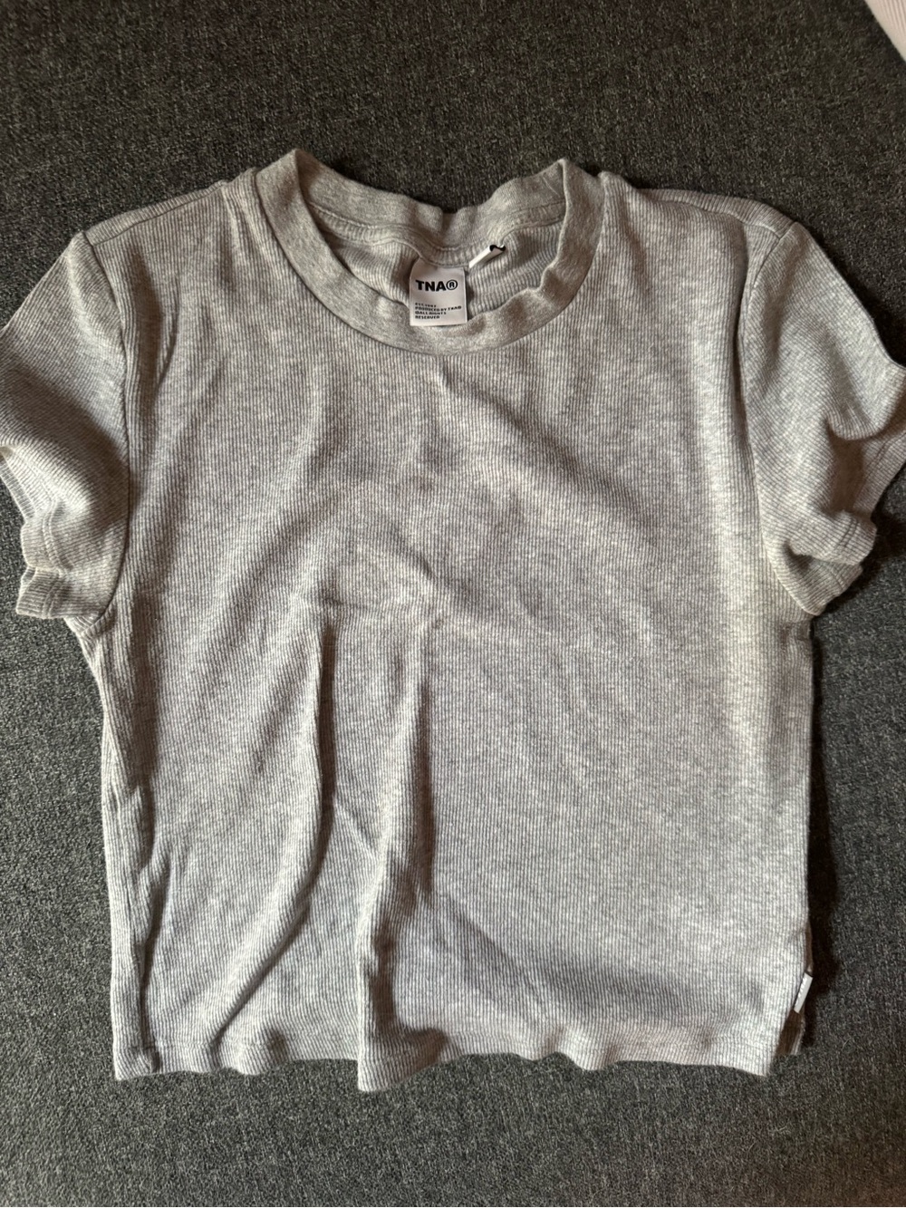 TNA Ribbed Short Sleeve Tee - Light Gray